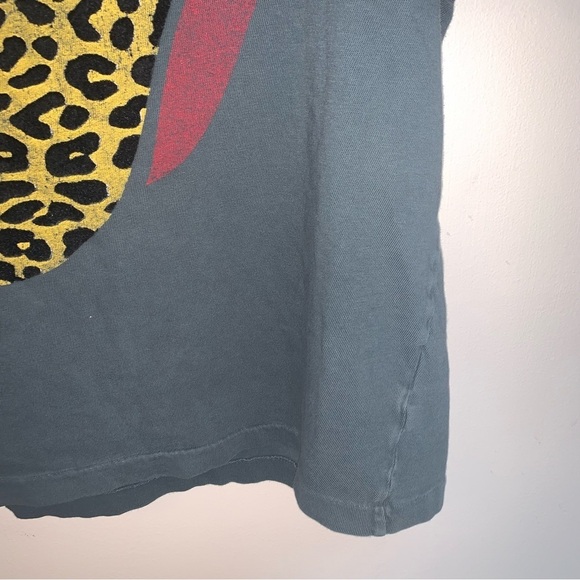 Daydreamer Rolling Stones Flocked Leopard Tongue Tour Tee M - Picture 9 of 11